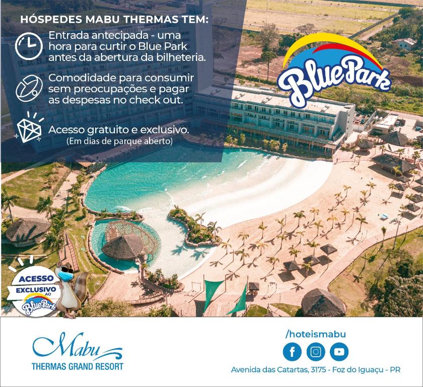 伊瓜苏马布瑟玛斯度假大酒店的蓝色地带度假村的蓝区广告