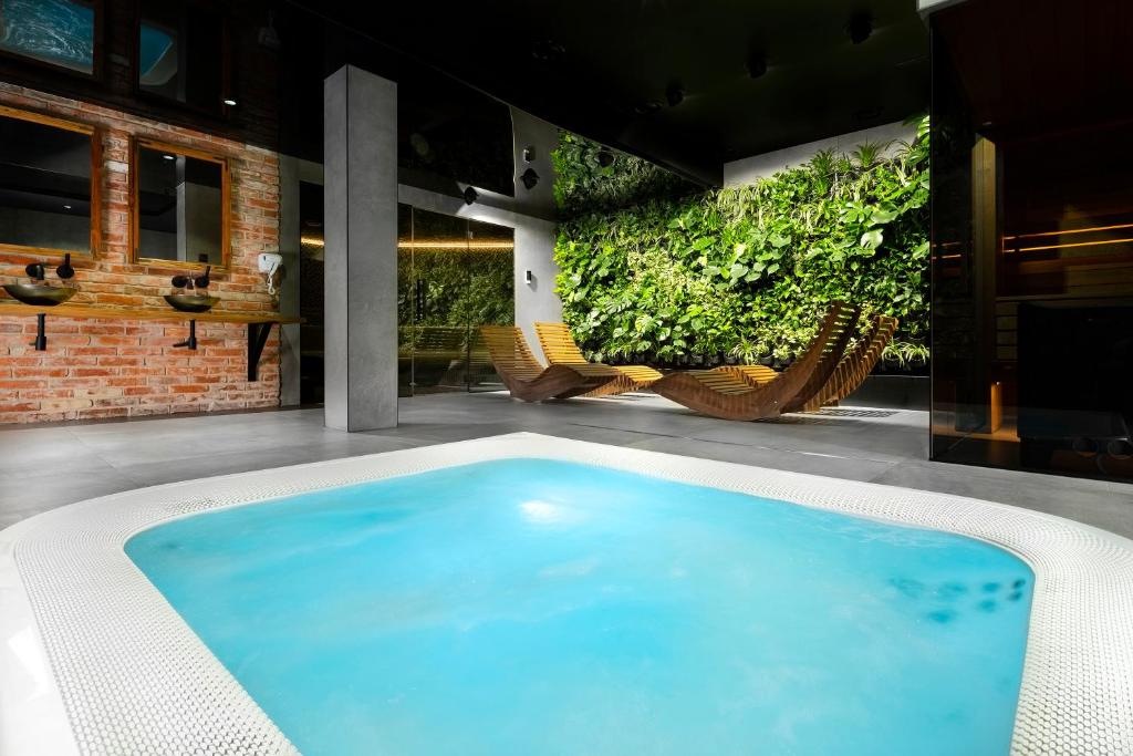 扎科帕内Green Deer Premium的一个带花园的庭院中的游泳池