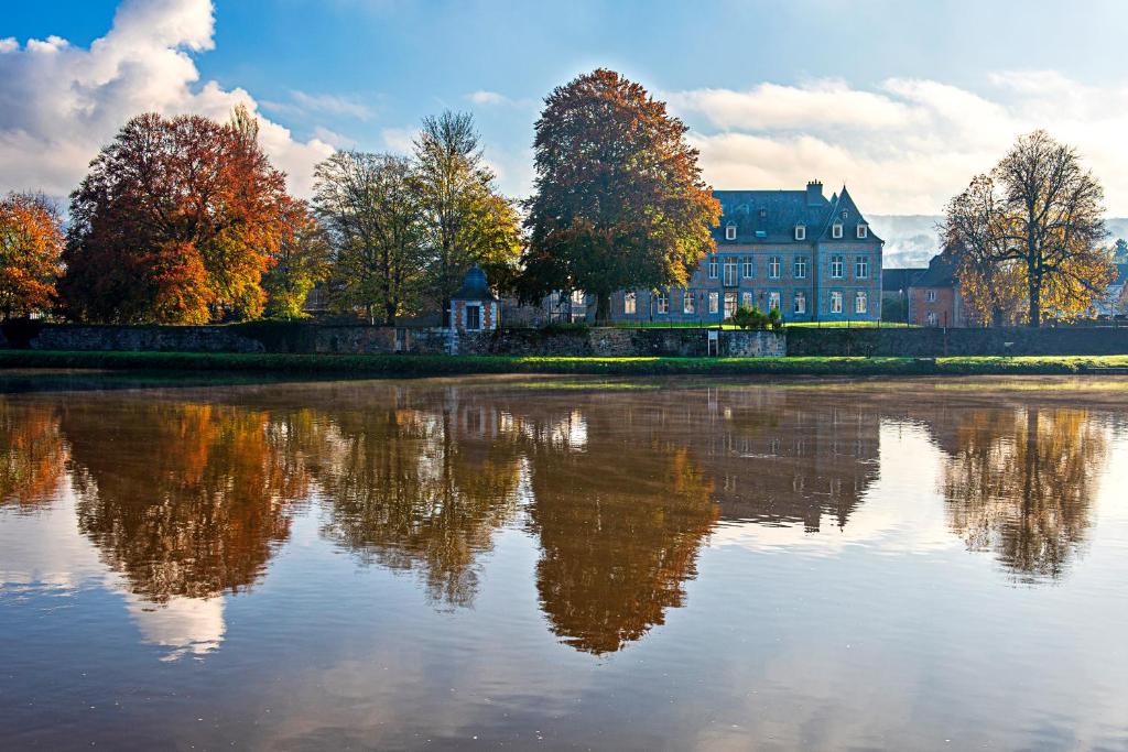 Vireux-WallerandChateau de Wallerand的一座大建筑反映在水体中