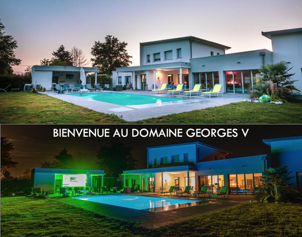 圣瑞尼安Domaine Georges V的两幅带游泳池的房子的照片