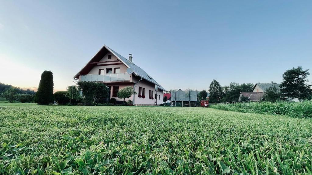 斯祖贝莱克Ubytovanie Taraj的前面有大片草地的房子