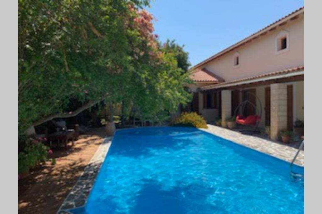 皮吉Villa Grande的一座房子后院的游泳池
