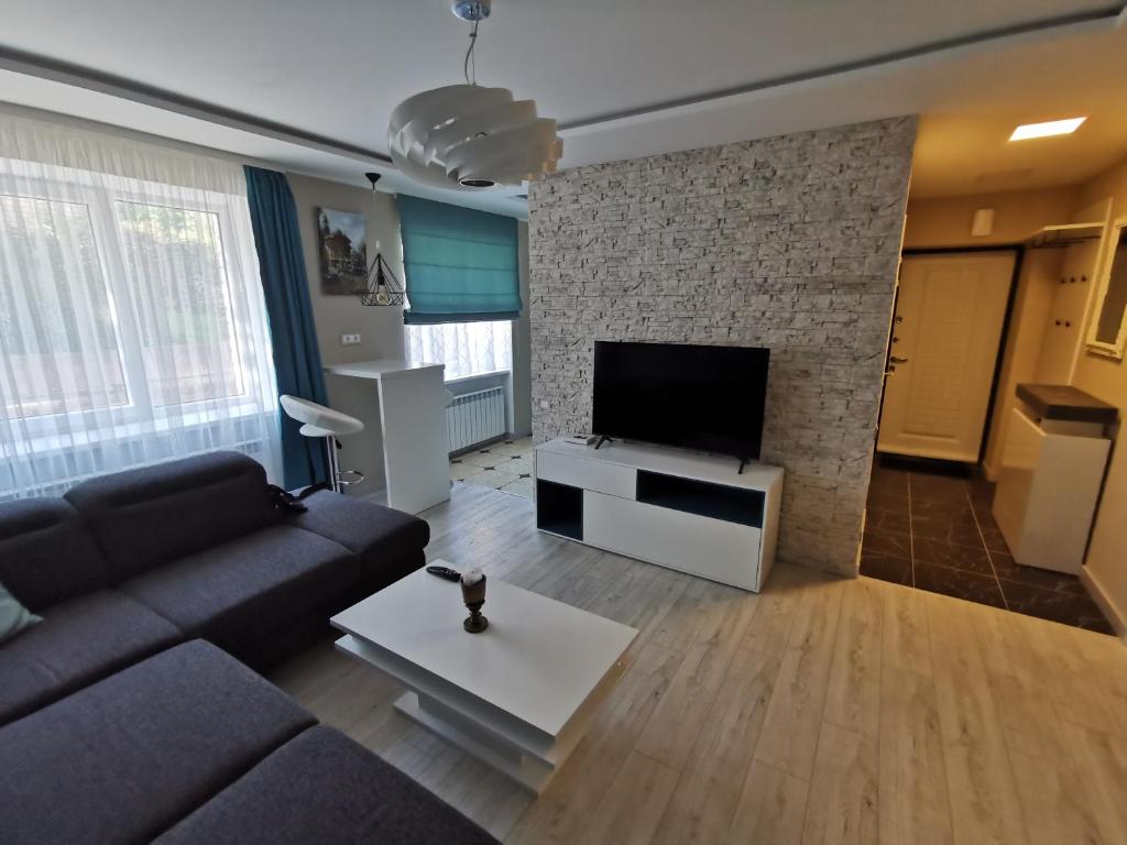 卢扎ALDO comfort的带沙发和平面电视的客厅