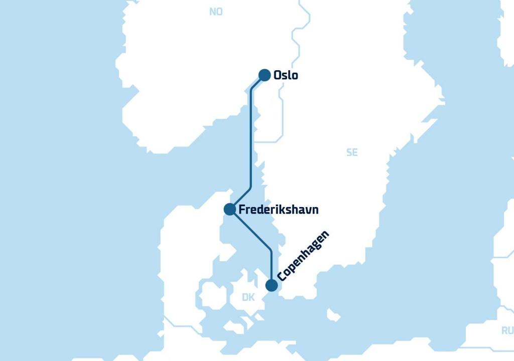 哥本哈根DFDS Ferry - Copenhagen to Oslo的折裂地大致位置的折裂地地图