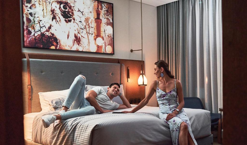 Revier Hotel - Dubai客房内的一张或多张床位
