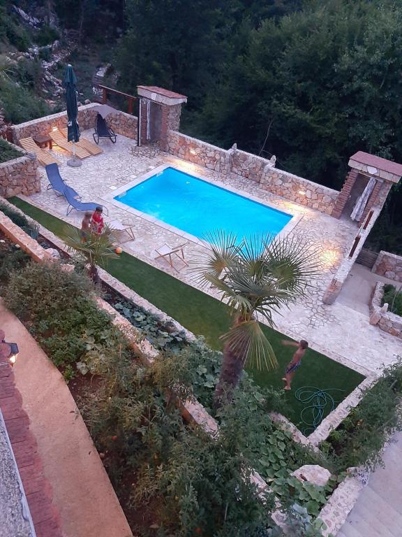 波尔杰Jelica的享有庭院游泳池的顶部景色