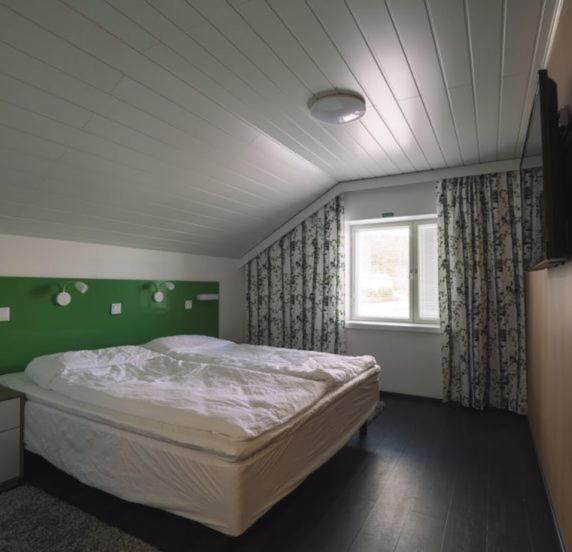 ArtjärviBed and Breakfast Artjärvi的一间带床的卧室,位于带窗户的房间内