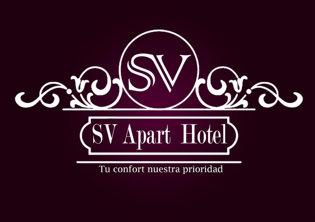 恩卡纳西翁SV Apart Hotel的紫色的机场酒店标志