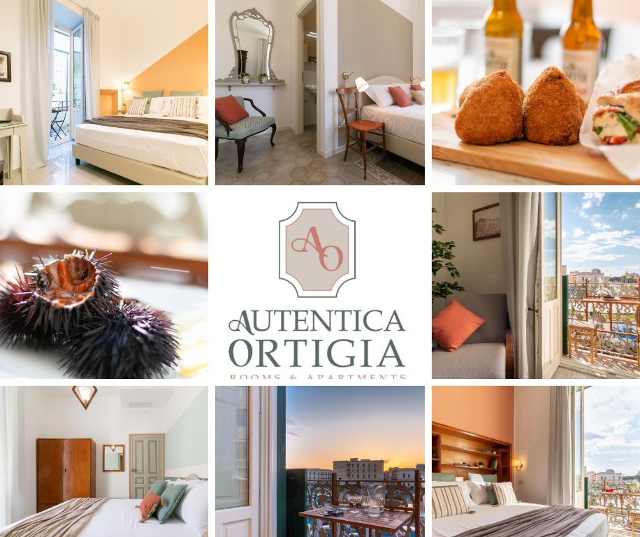 锡拉库扎Autentica Ortigia的照片拼贴的酒店房间