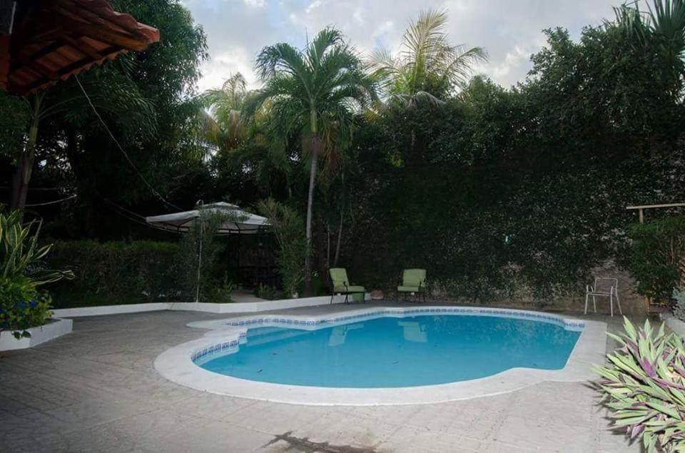 圣米格尔Casa Grande的院子里一个带两把椅子的游泳池