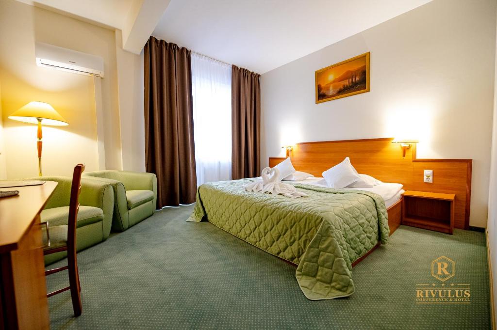 巴亚马雷瑞瓦鲁斯酒店的配有一张床和一张书桌的酒店客房