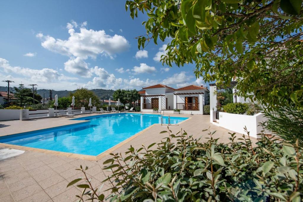 斯科派洛斯Skopelos Summer Homes的别墅内的游泳池