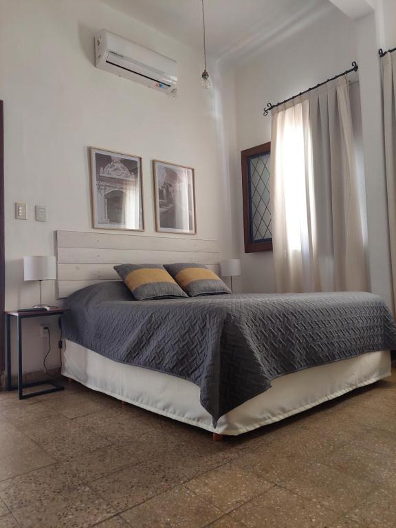 萨尔塔Casa Bordó Salta的一间卧室设有一张大床和一个窗户。