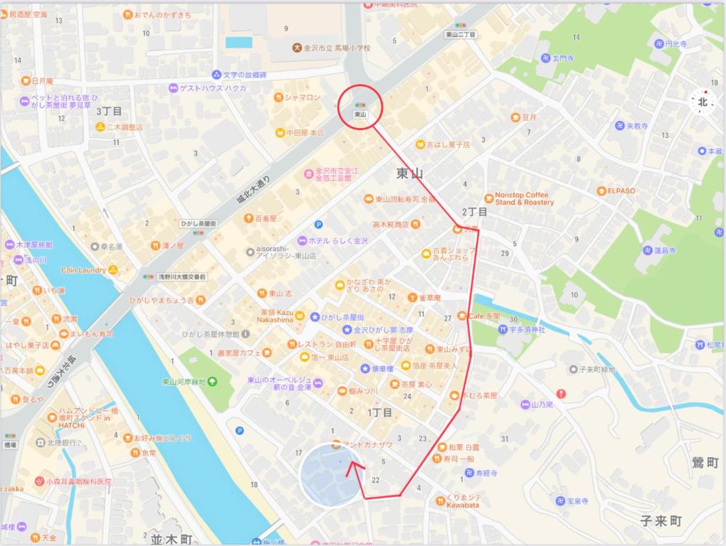 金泽金马醋民宿旅馆的带有标记的巴黎市地图