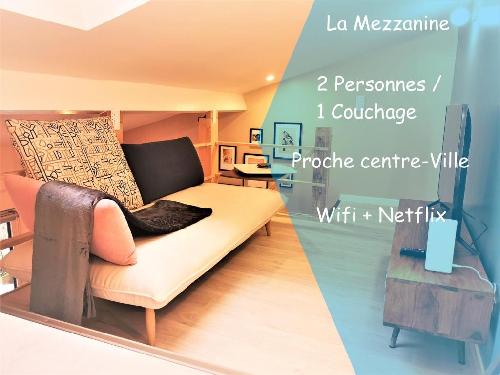 苏瓦松La Mezzanine par Picardie Homes的两张沙发客厅的图片