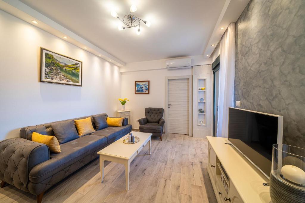Boka View Luxury Suite - With free Garage Parking的休息区