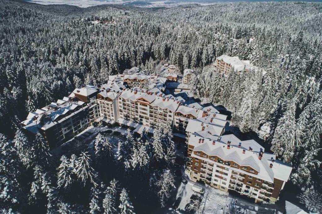 波罗维茨Denitsa Apartment的雪地中度假村的空中景观