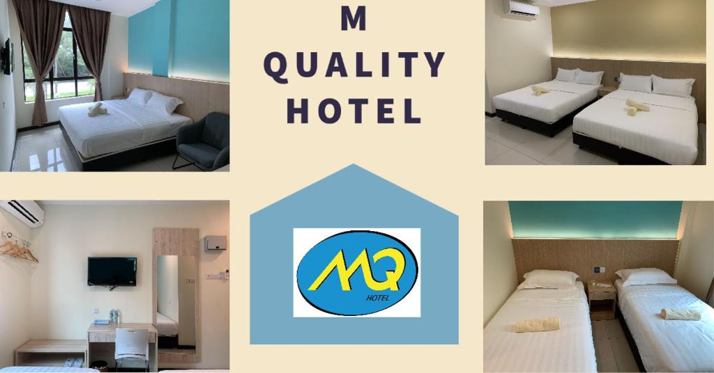 话毛生M Quality Hotel的一张酒店房间四张照片的拼贴图