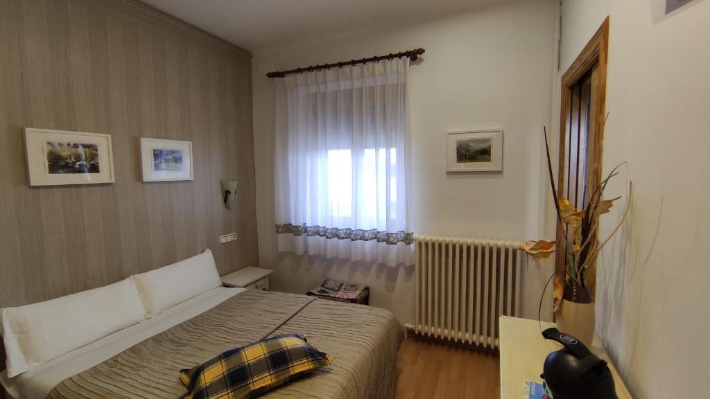 沙比纳尼哥艾斯卡廷旅馆的一间卧室设有一张床和一个窗口