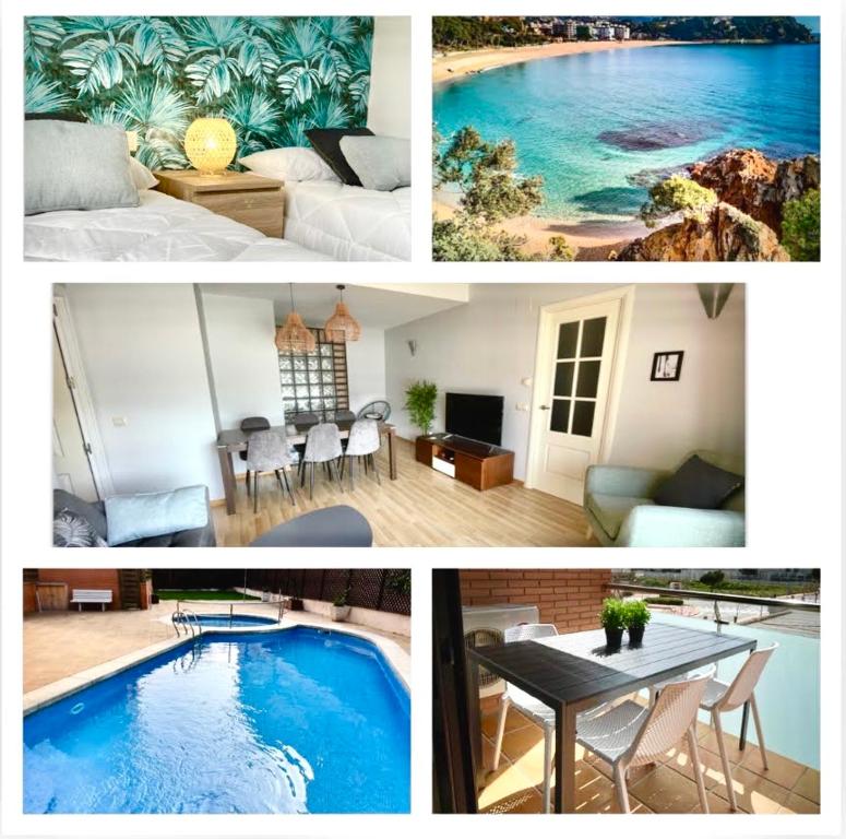 罗列特海岸SeaHomes Vacations, FENALS BEACH&CHIC, pk, top apartment full equipped的一张带游泳池的房子的照片拼贴