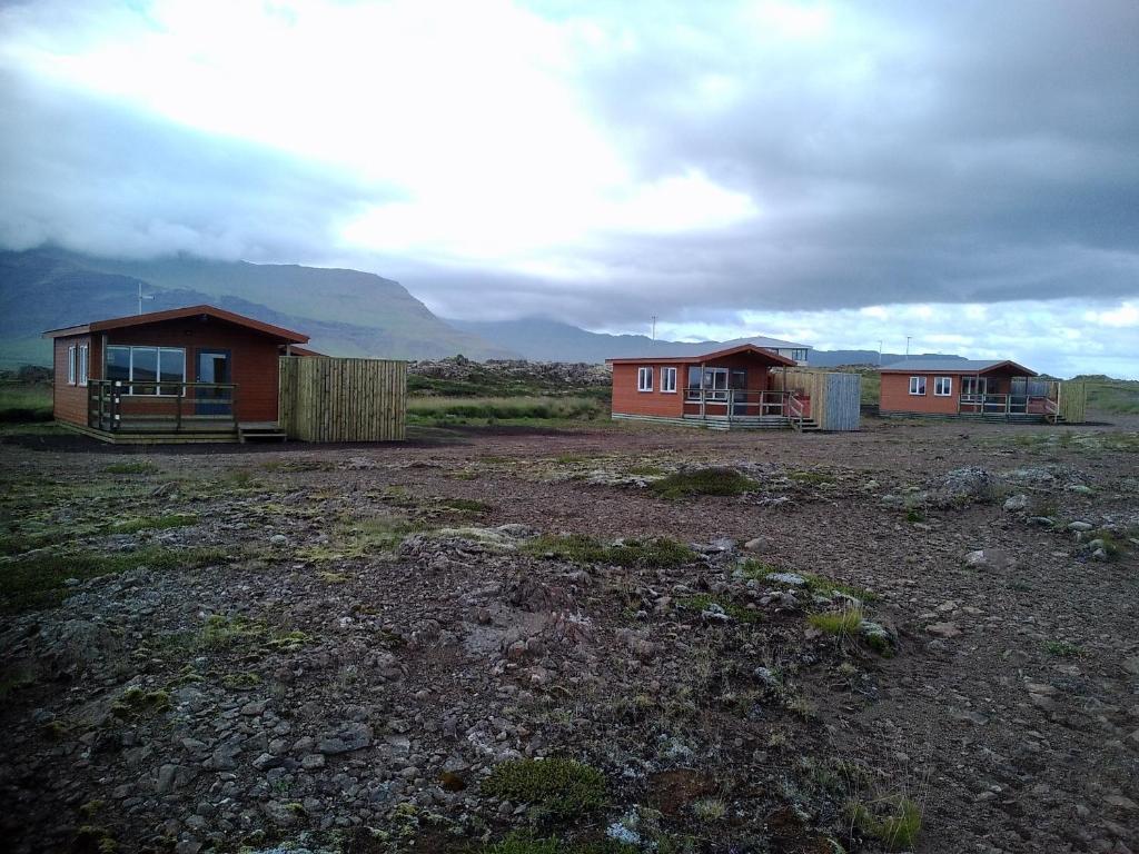 Hjarðarfell兰格弗佳兰度假屋的山地两栋房子