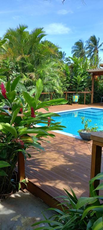 拉罗汤加Tropical Retreat Rarotonga的享有度假村游泳池的景色