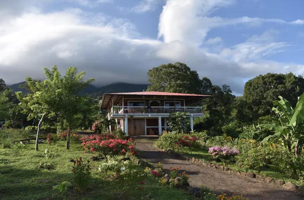 BalgueFinca Ometepe的花园中的房子