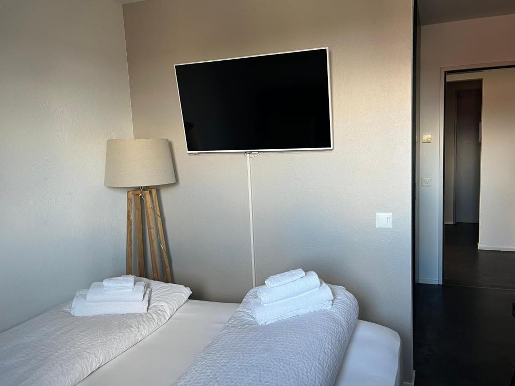 Hotel zum Hirschen客房内的一张或多张床位