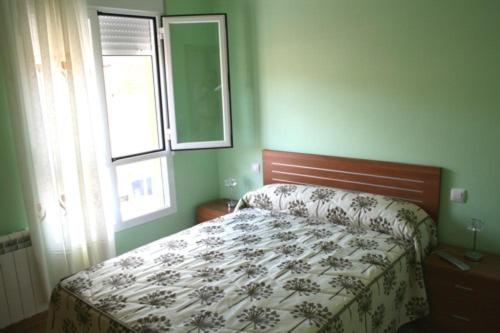 哈拉瓦CASA RURAL HOCES DEL MESA的一间卧室设有一张床和一个窗口