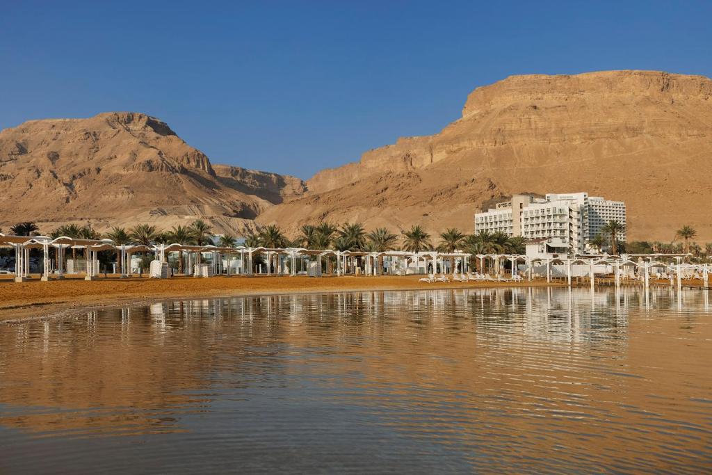 恩波其克Herbert Samuel Hod Dead Sea Hotel的山脚下的海滩上酒店