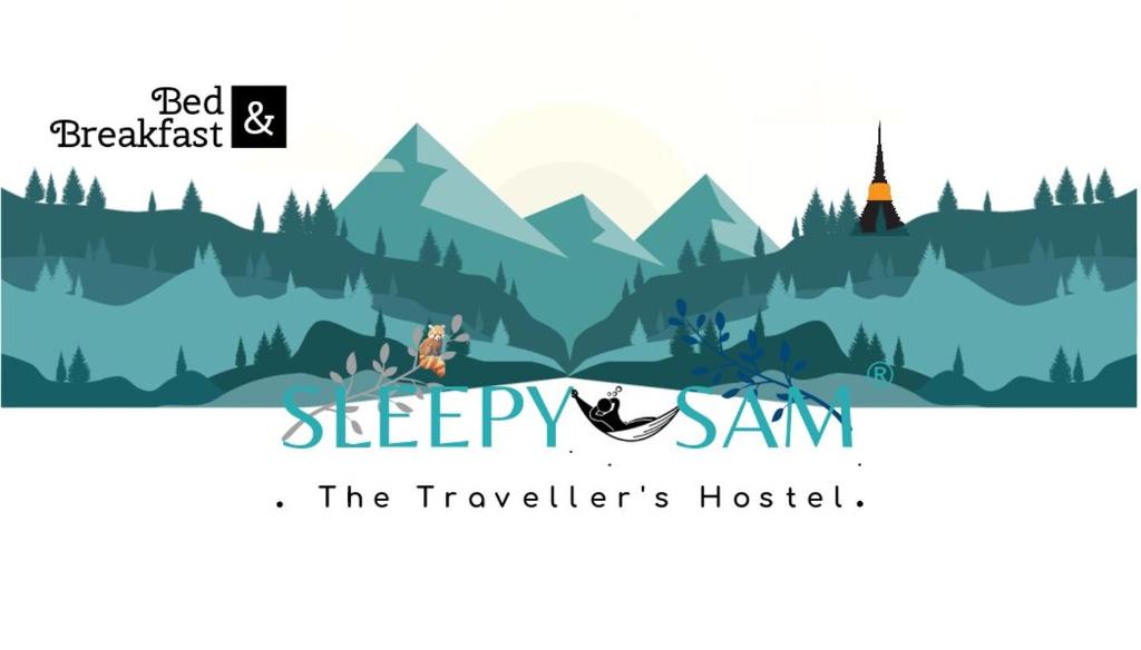 甘托克Sleepy Sam -The Traveller’s Hostel的旅行者旅舍的标志