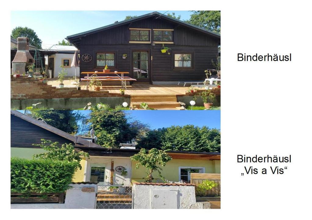 萨尔茨堡宾得豪索度假屋的改造前后两幅房子的照片