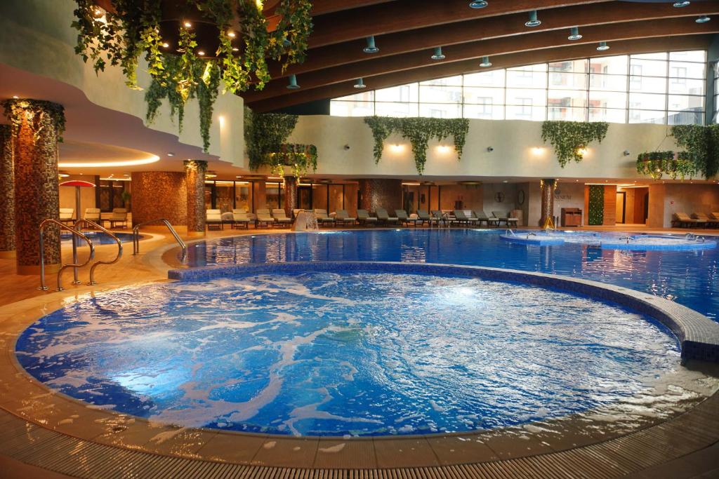 兹拉蒂博尔Hotel Zlatibor的酒店大堂的大型游泳池