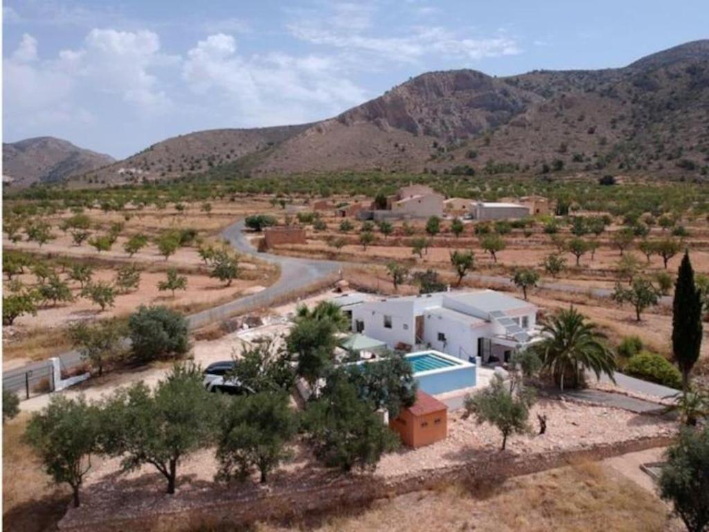 Traditional Spanish cave house in Alguena鸟瞰图