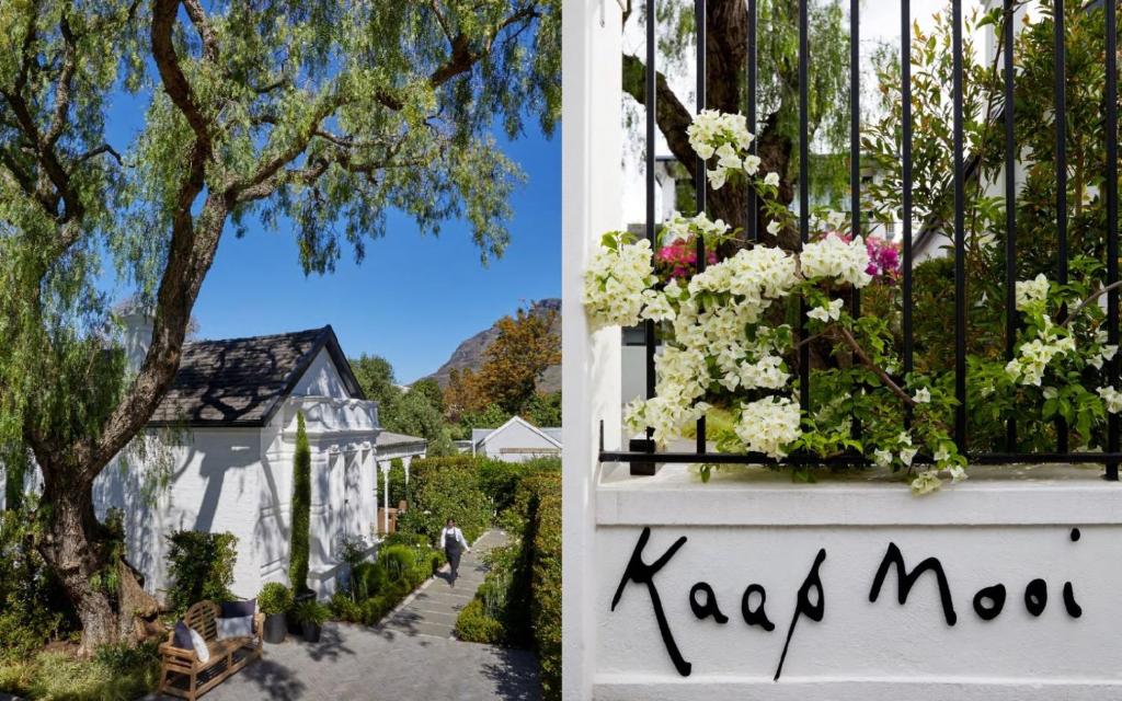 开普敦Kaap Mooi Luxury Guest House的两幅房子的照片,窗户上有鲜花
