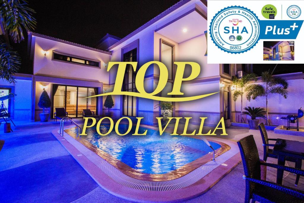 芭堤雅市中心Top Pool Villa B5的一座带泳池别墅的别墅,拥有顶级泳池别墅
