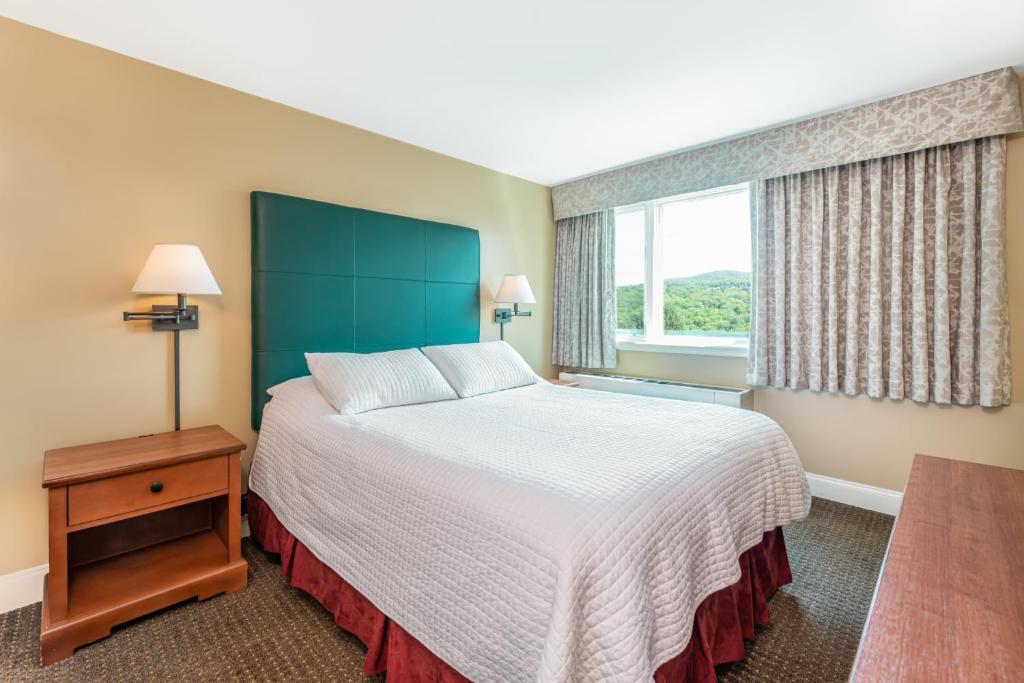 DoverGrand Summit Resort的酒店客房设有床和窗户。