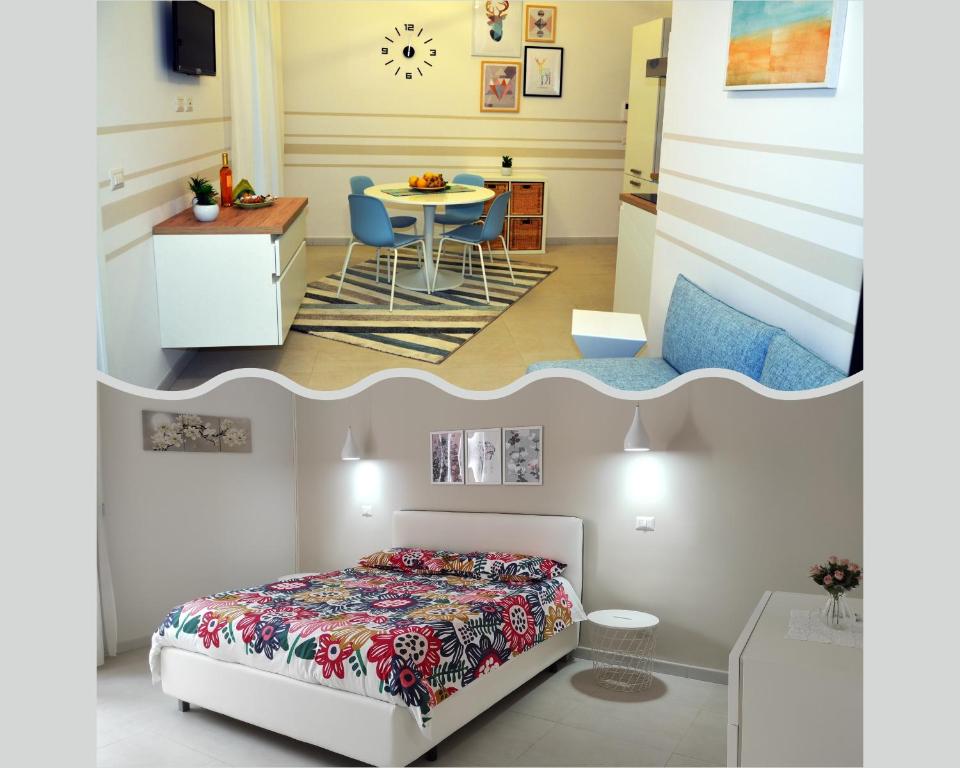 卡塔尼亚Zenzero e Limone的一间小卧室,配有一张床和一张桌子