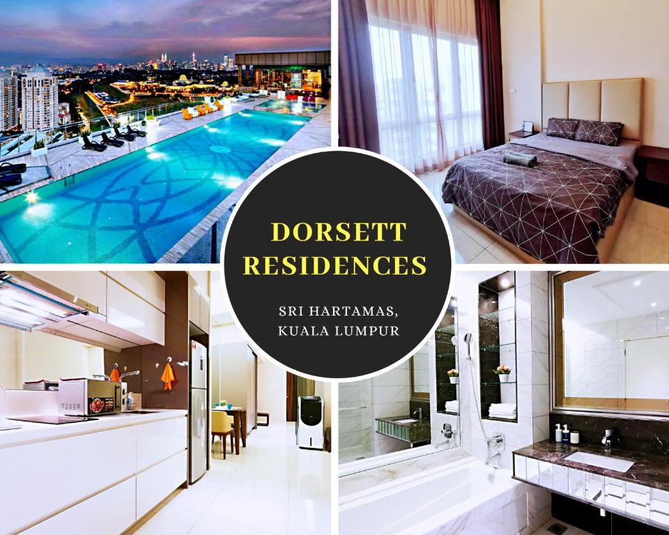 吉隆坡SKY POOL Luxury Suite 2-4Pax at KL City的一张酒店客房的照片,里面设有一个游泳池