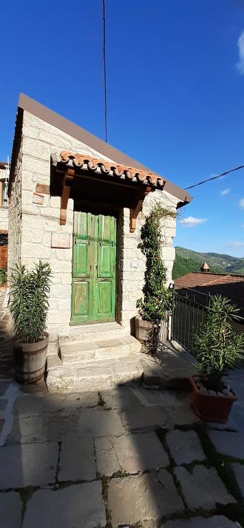卡斯泰尔梅扎诺Il Gelsomino的一座小房子,在庭院上设有一扇绿门
