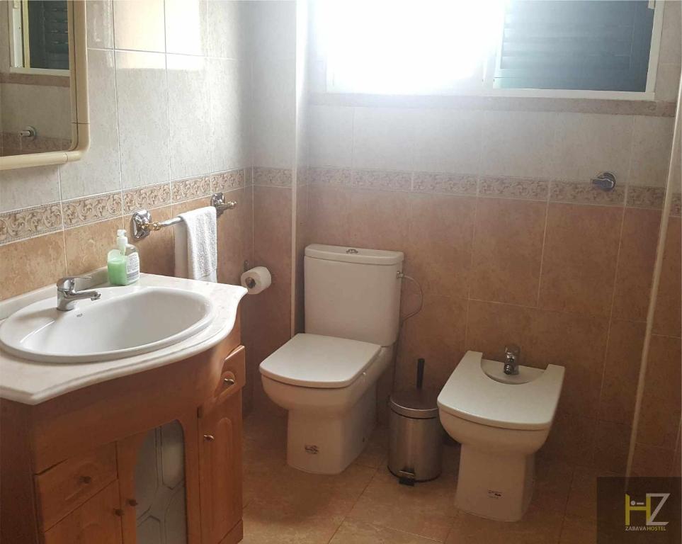 奥迪韦拉什Hostel Zabava的一间带水槽和卫生间的浴室