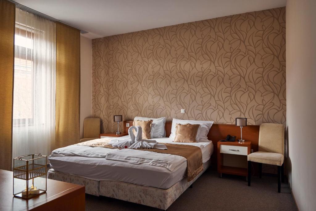佩奇索皮阿娜精品酒店的配有一张床和一把椅子的酒店客房