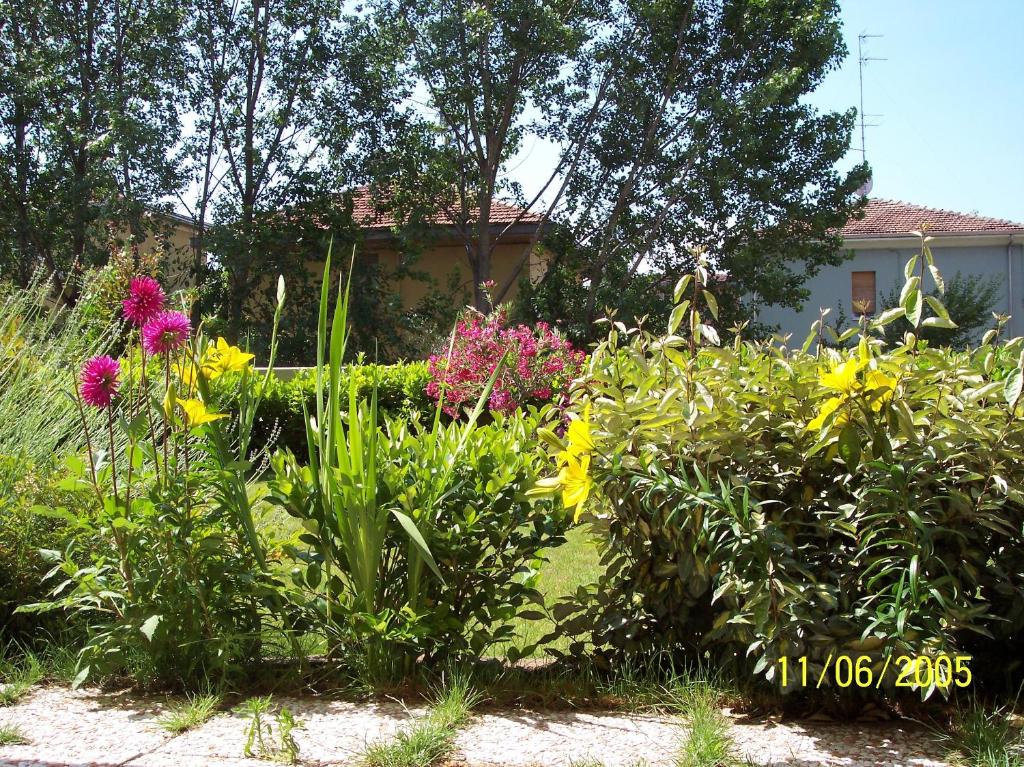 帕尔马帕可II住宿加早餐旅馆的一座房子前面的鲜花花园