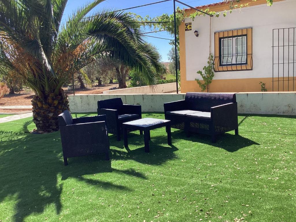 埃尔瓦斯Quinta da Horta Nova的草坪上的一组桌椅
