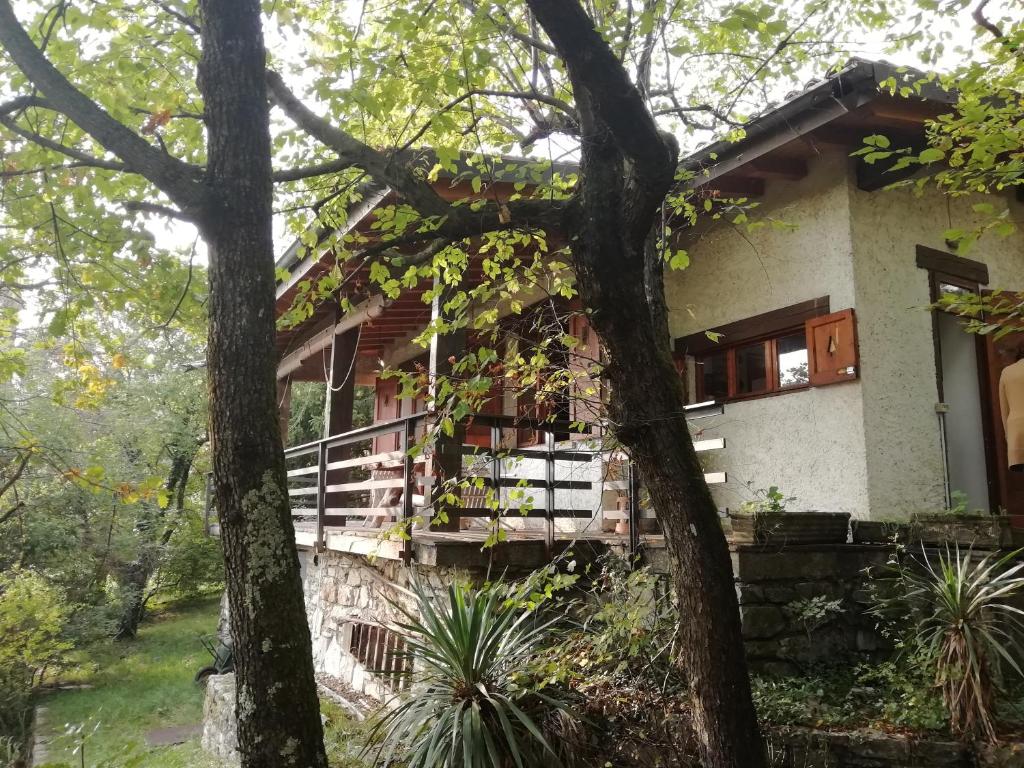 萨罗La casetta nel bosco的树林中的一座房子