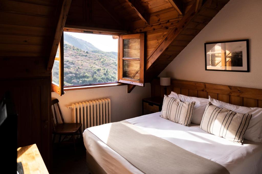 圣卡洛斯-德巴里洛切德尔塞罗公寓式酒店的一间卧室设有一张大床和大窗户