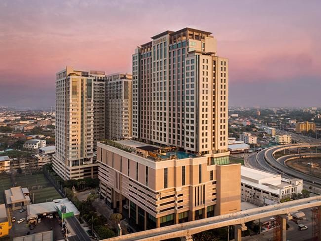 曼谷曼谷飞越大酒店的城市空中景观高楼