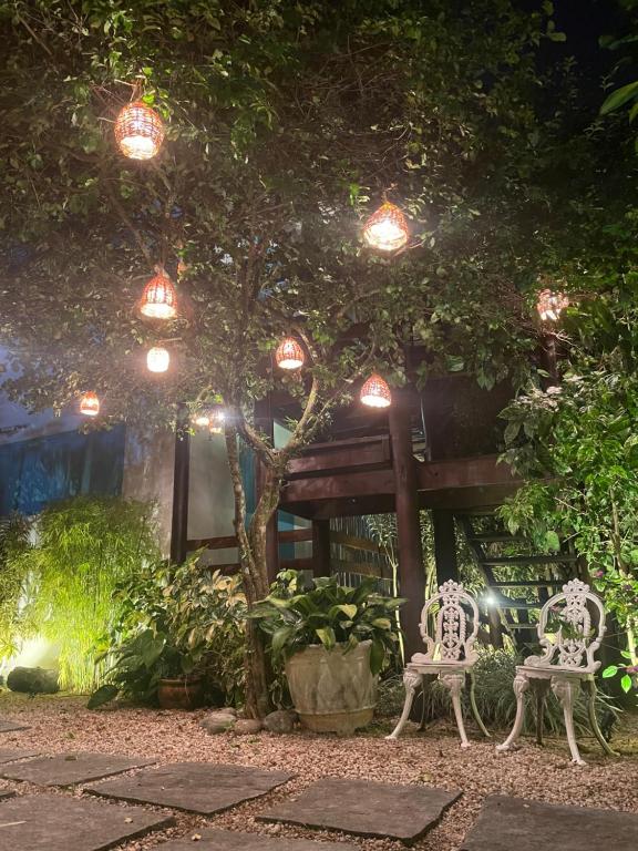 Villa Tiê Paraty外面的花园
