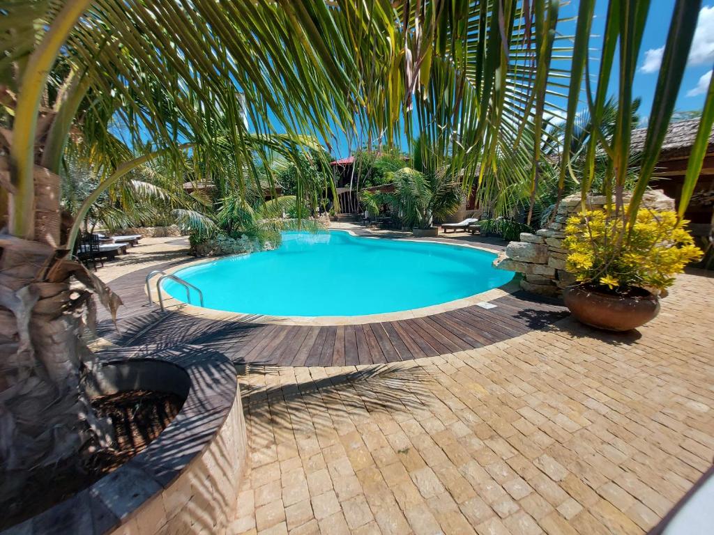 伊法地La Bella Donna的棕榈树后院的游泳池