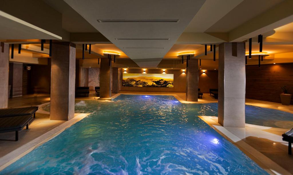 Geraci SiculoDonna Vì Hotel的在酒店房间的一个大型游泳池